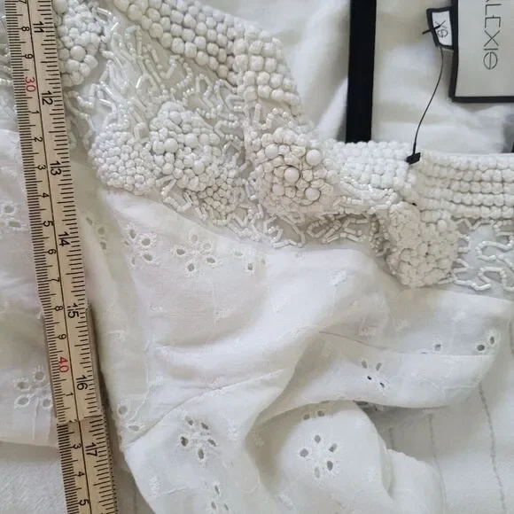 $910 ALEXIS Hedda Embellished Eyelet Maxi Dress Gown Sz XS Boho Bridal R… - Picture 16 of 16